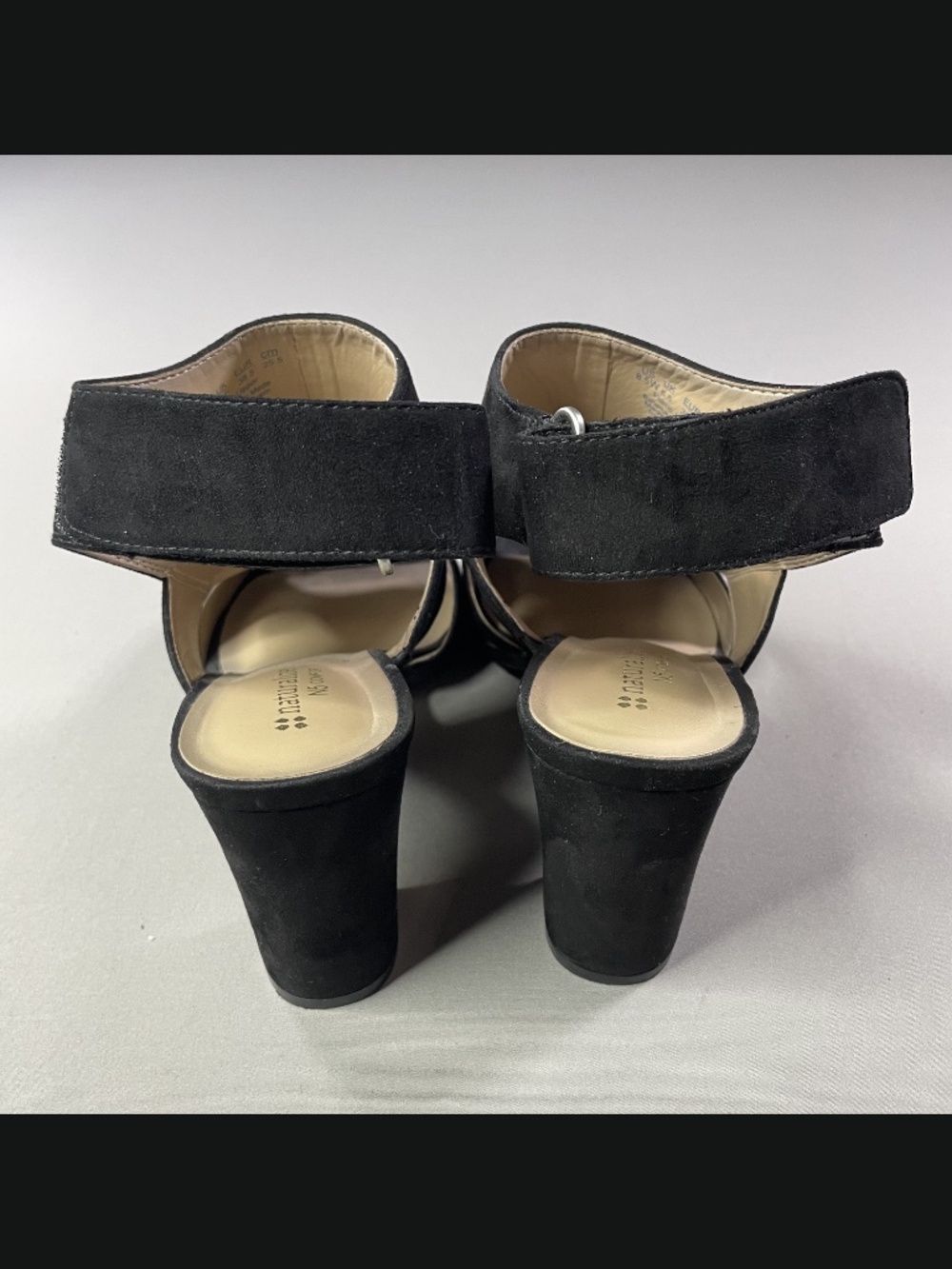 Naturalizer Shoes Womens 8.5 black faux suede ankle heels boho indie lucky - Picture 5 of 11